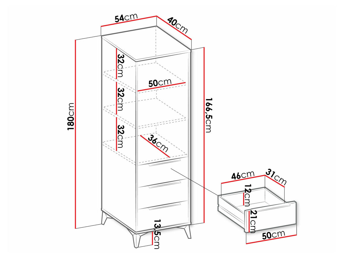 Könyvespolc Szafa 1D3SZ XYLIX Beż Piaskowy