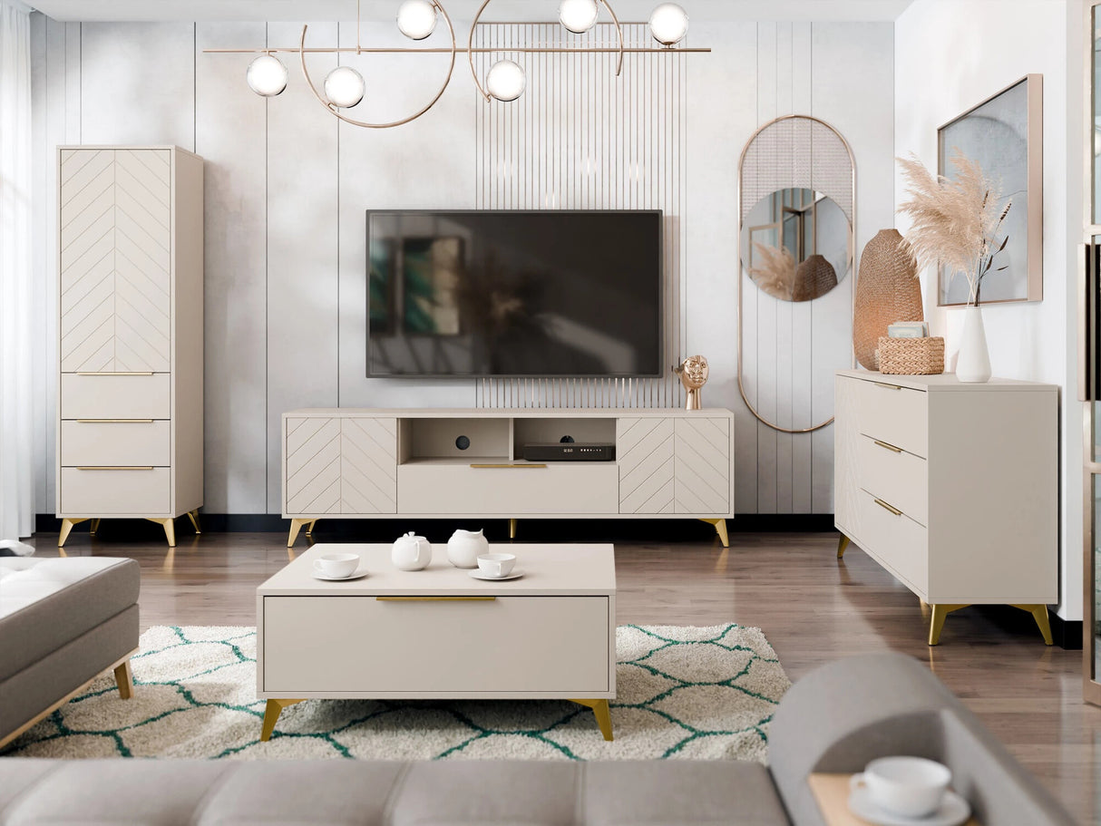 Könyvespolc Szafa 1D3SZ XYLIX Beż Piaskowy