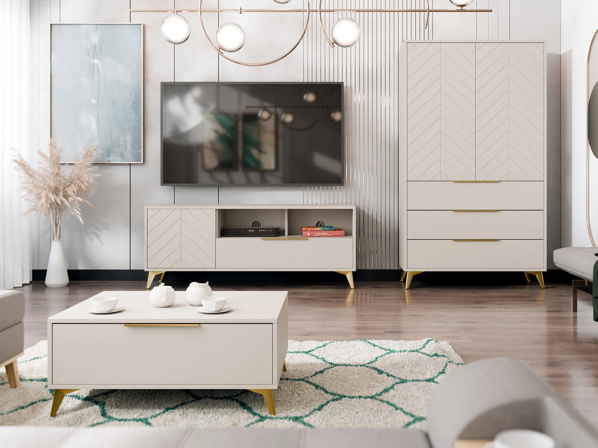 Könyvespolc Szafa 2D3SZ XYLIX Beż Piaskowy