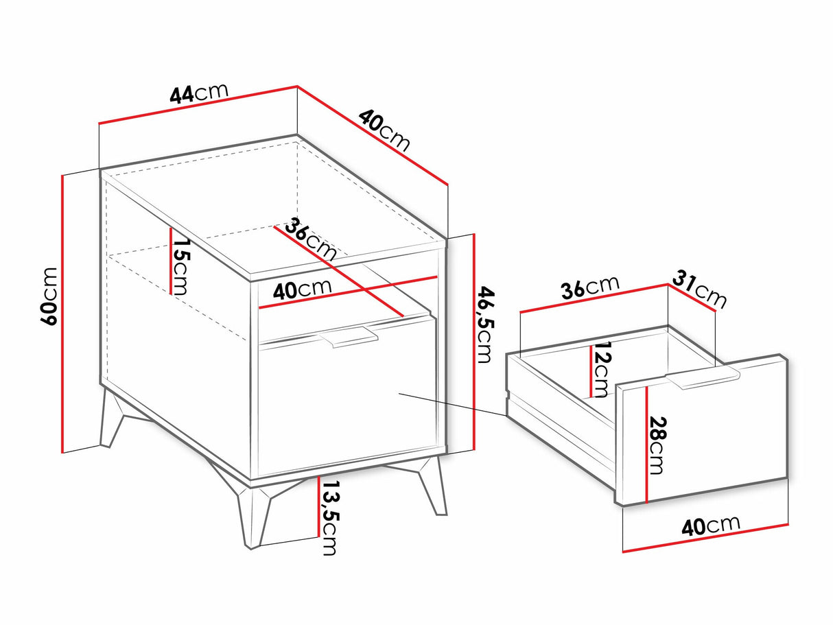 Éjjeliszekrény Szafka nemcna 1SZ XYLIX Beż Piaskowy