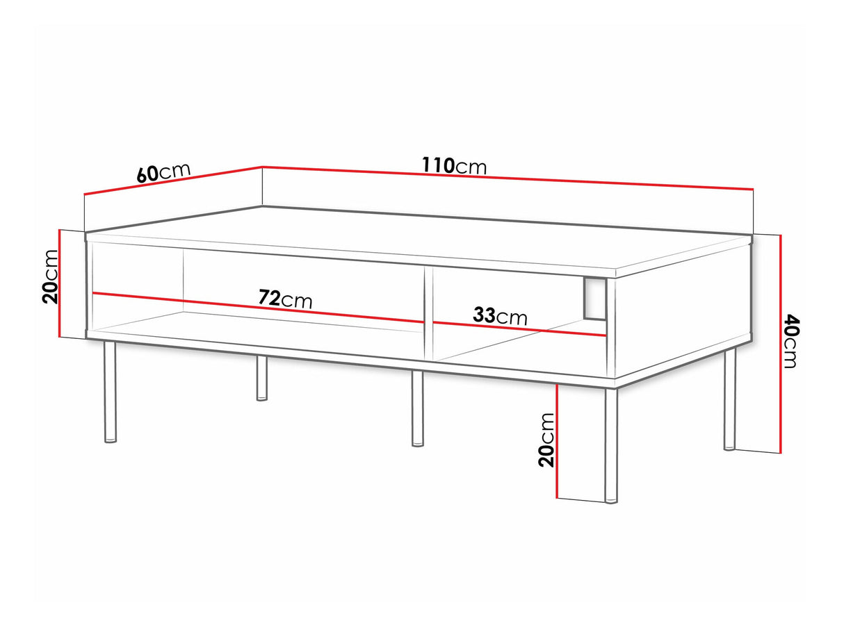 Dohányzóasztal Ława PALAZZO BIS, Szín: Fehér