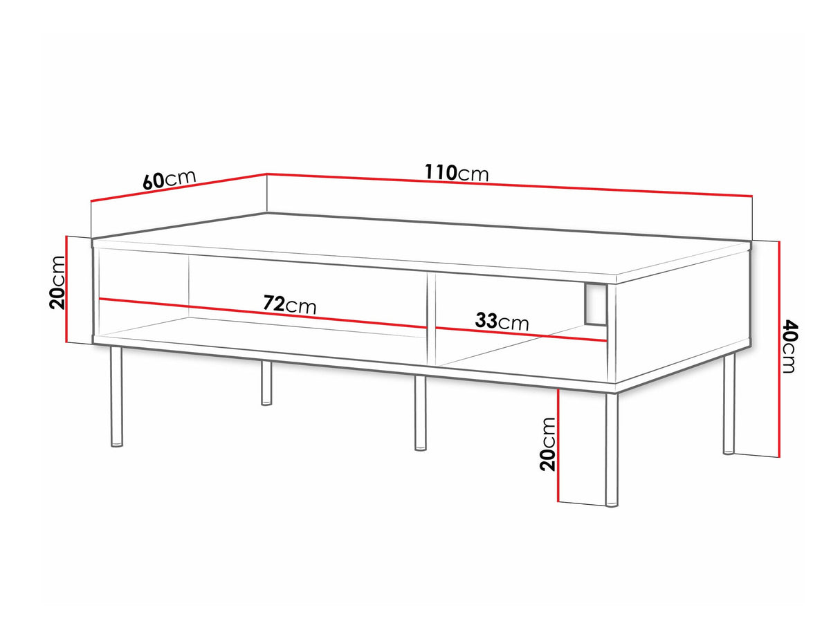 Dohányzóasztal Ława PALAZZO BIS, Szín: Fekete