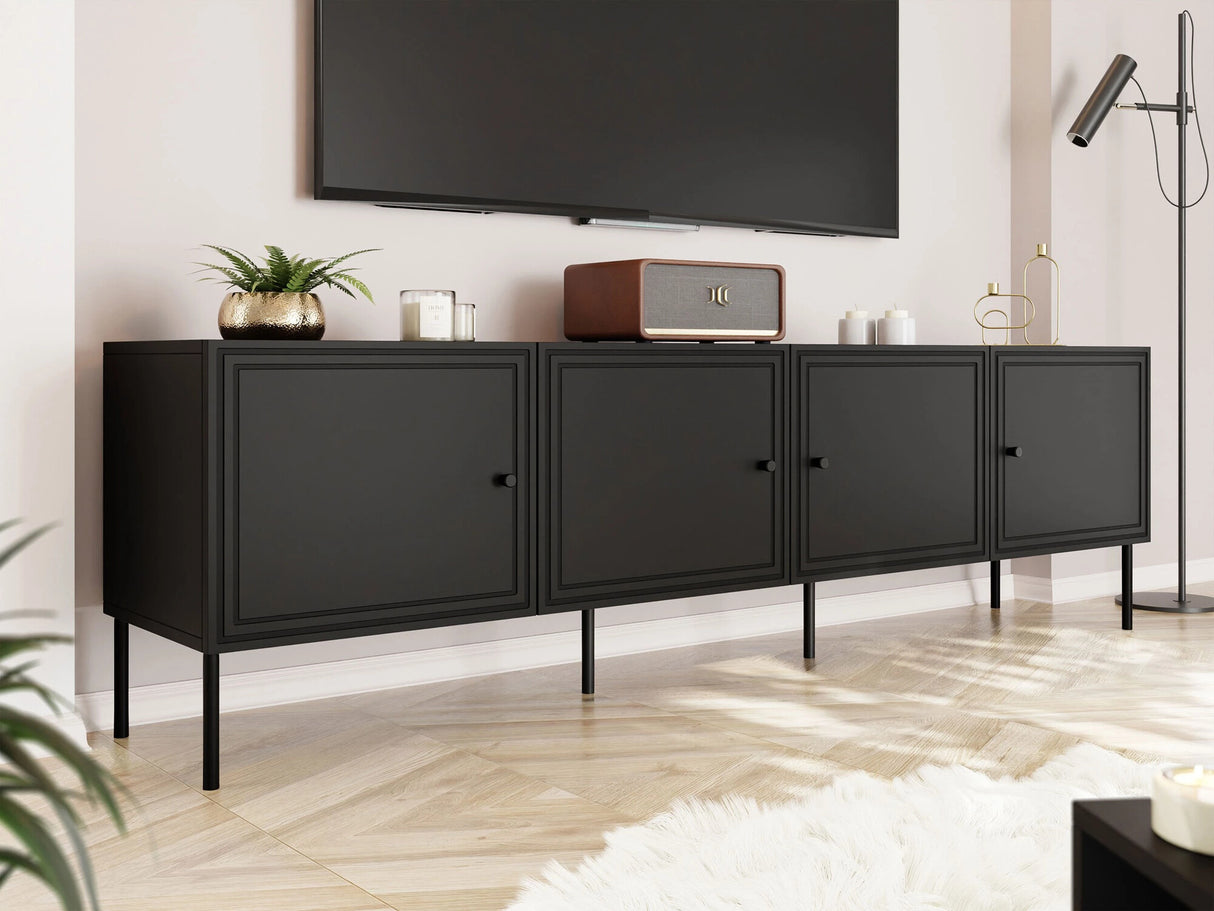 TV-állvány Szafka RTV 200 4D PALAZZO BIS, Szín: Fekete