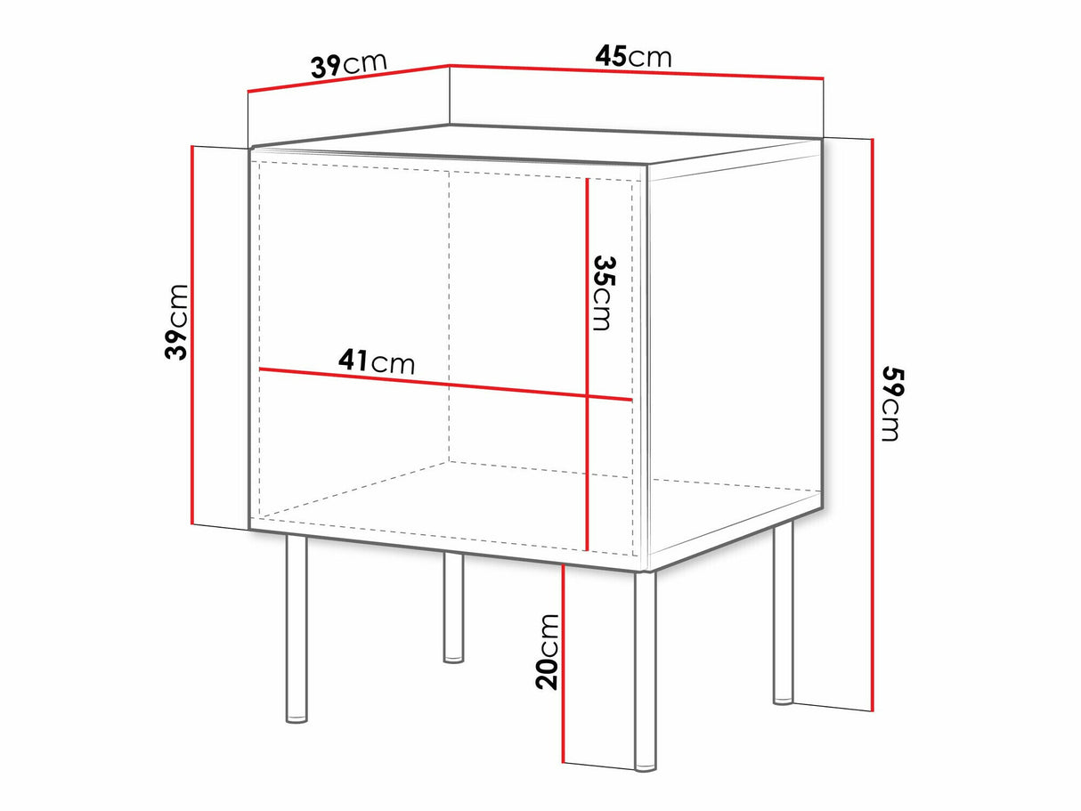 Éjjeliszekrény szett Stolik nemcny PALAZZO BIS, Szín: Fehér