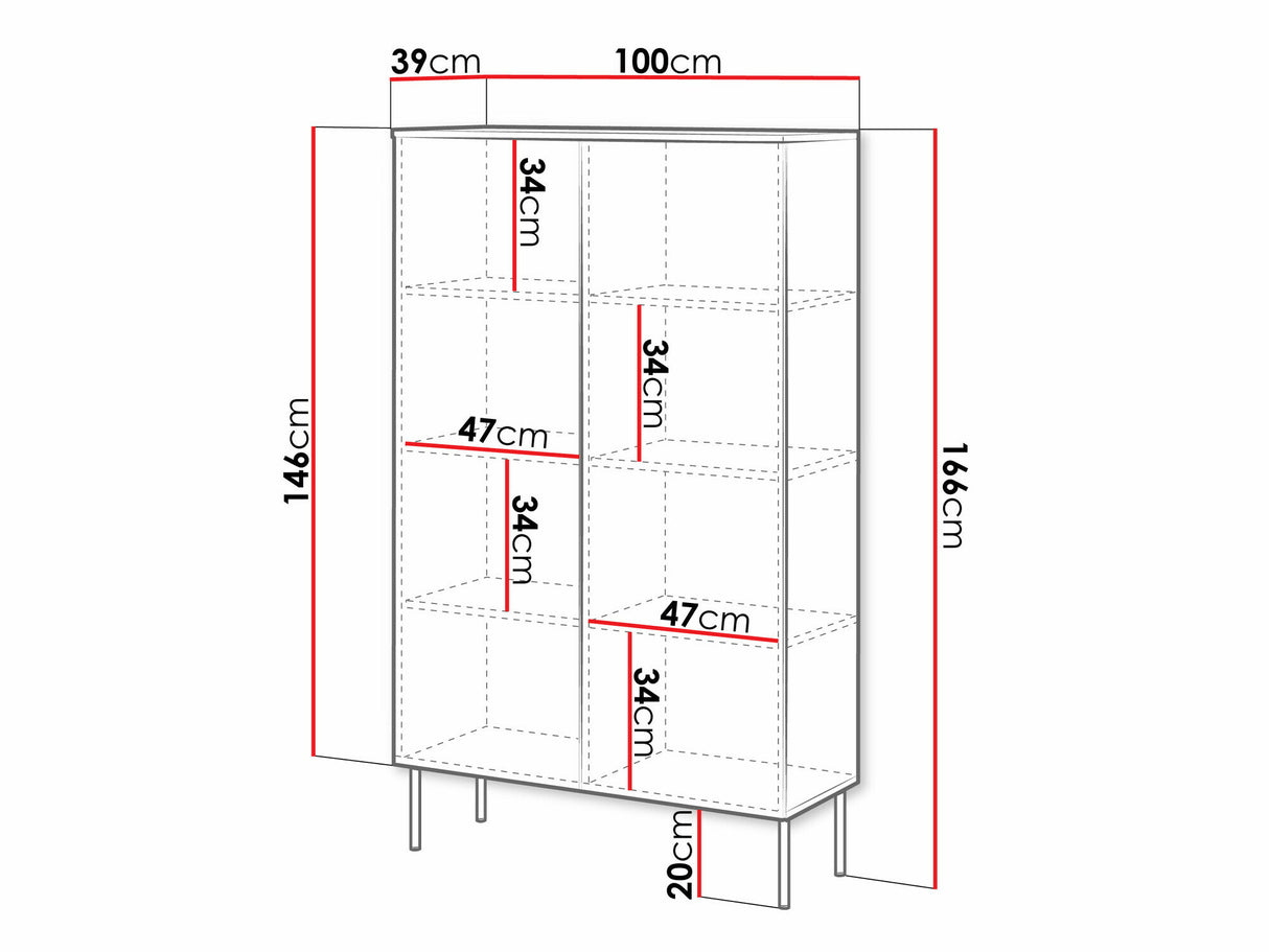 Könyvespolc Witryna PALAZZO BIS, Szín: Fekete