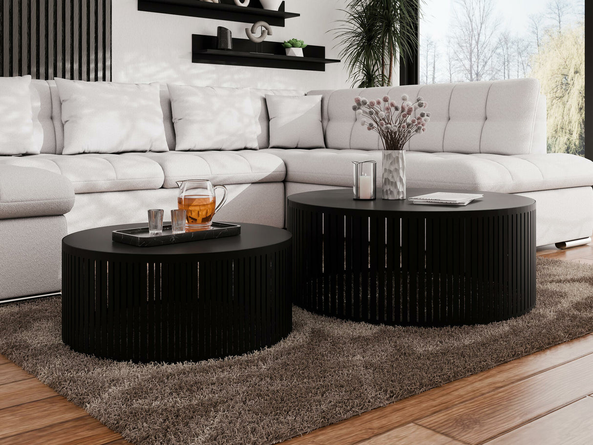 Dohányzóasztal szett Zestaw stolików kawowych VELEDE, Szín: Fekete