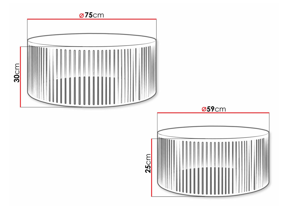 Dohányzóasztal szett Zestaw stolików kawowych VELEDE, Szín: Fehér