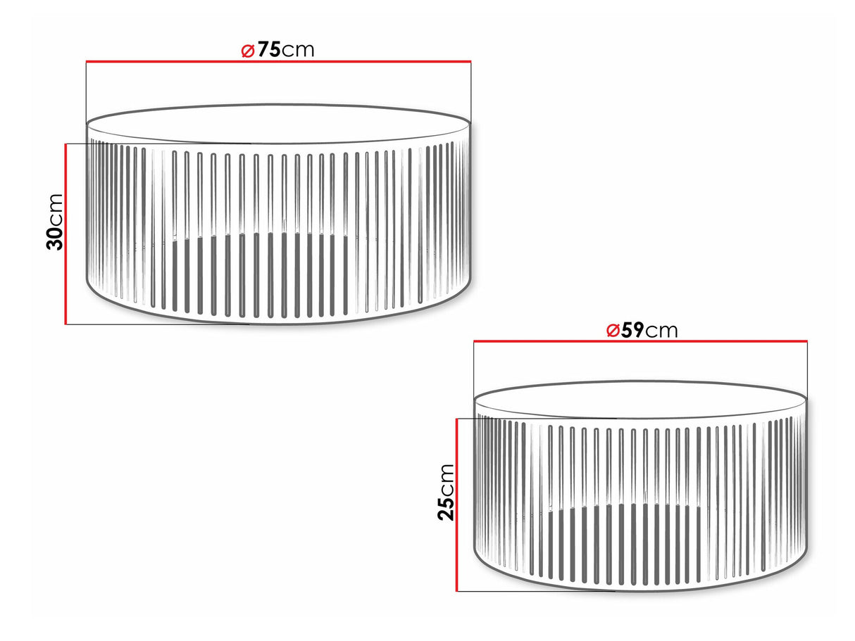Dohányzóasztal szett Zestaw stolików kawowych VELEDE, Szín: Fekete