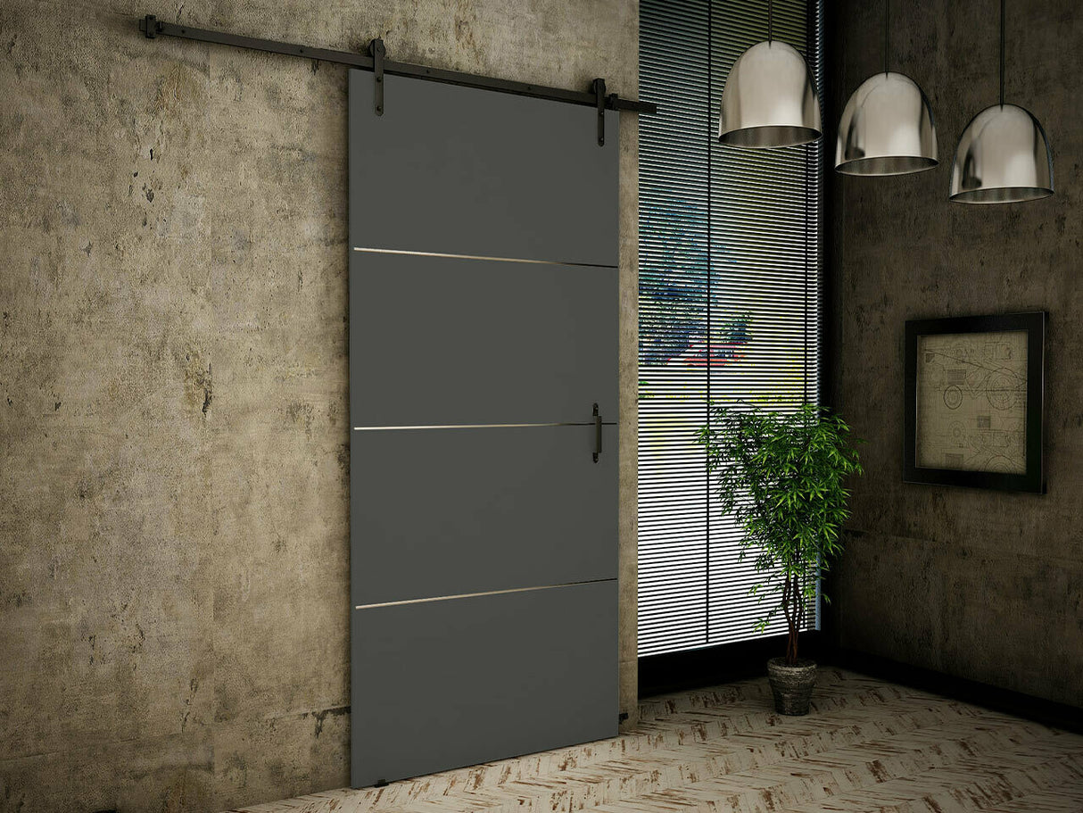 Tolóajtók Drzwi RETRO PLUS 90 + samodomykacz, Szín: Antracit