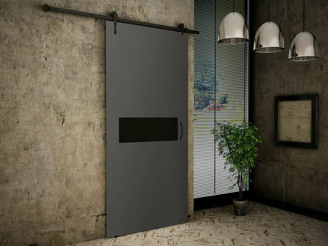 Tolóajtók Drzwi RETRO 4 80 + samodomykacz, Szín: Antracit + Fekete