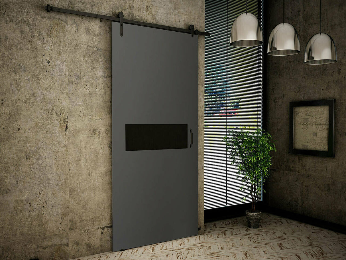 Tolóajtók Drzwi RETRO 4 90 + samodomykacz, Szín: Antracit + Fekete