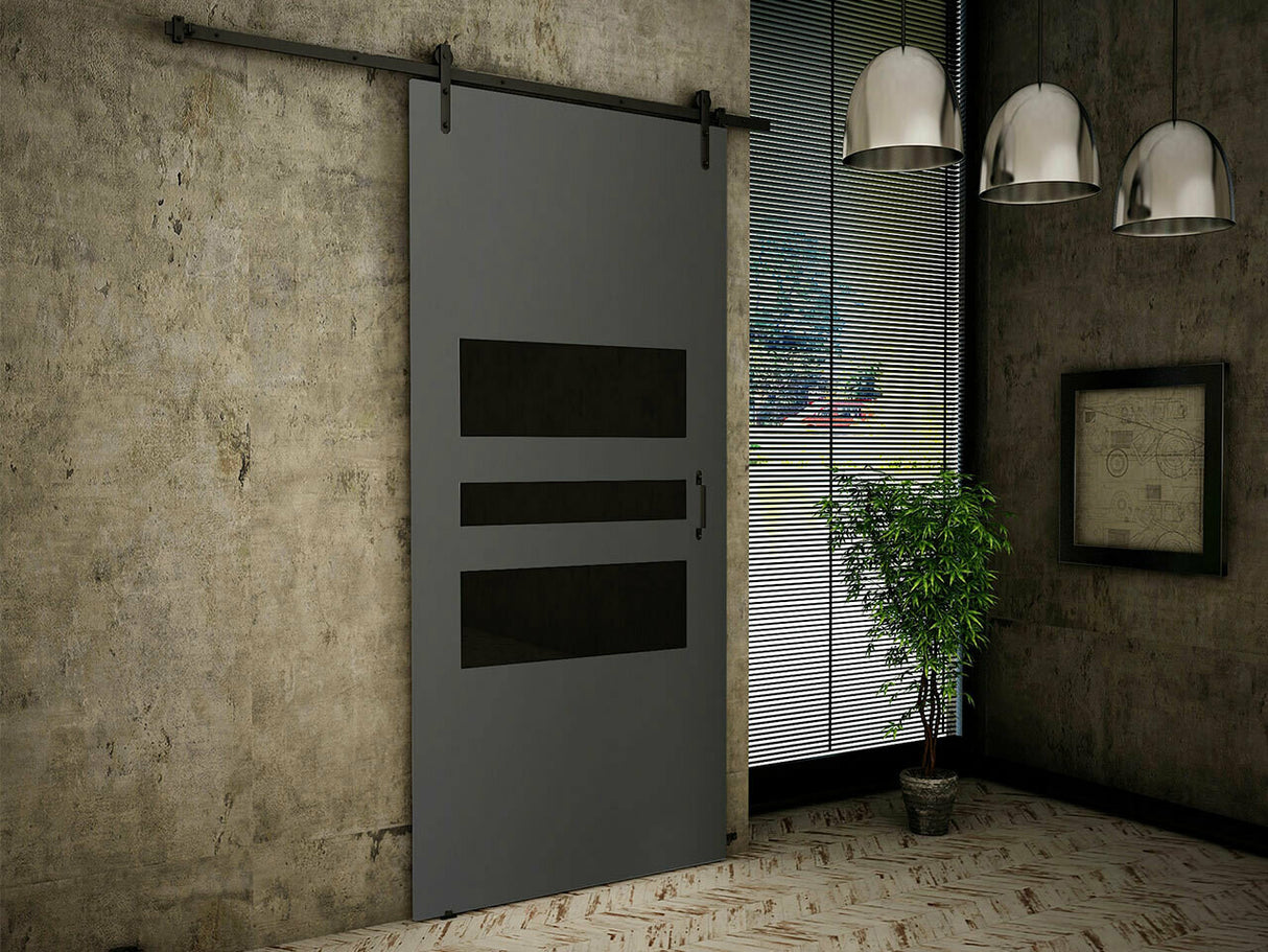 Tolóajtók Drzwi RETRO 1 90 + samodomykacz, Szín: Antracit + Fekete