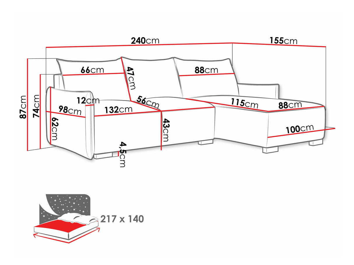 Sarokkanapé Narożnik FOCUS L Uniwersalna, Szín: Soul 4