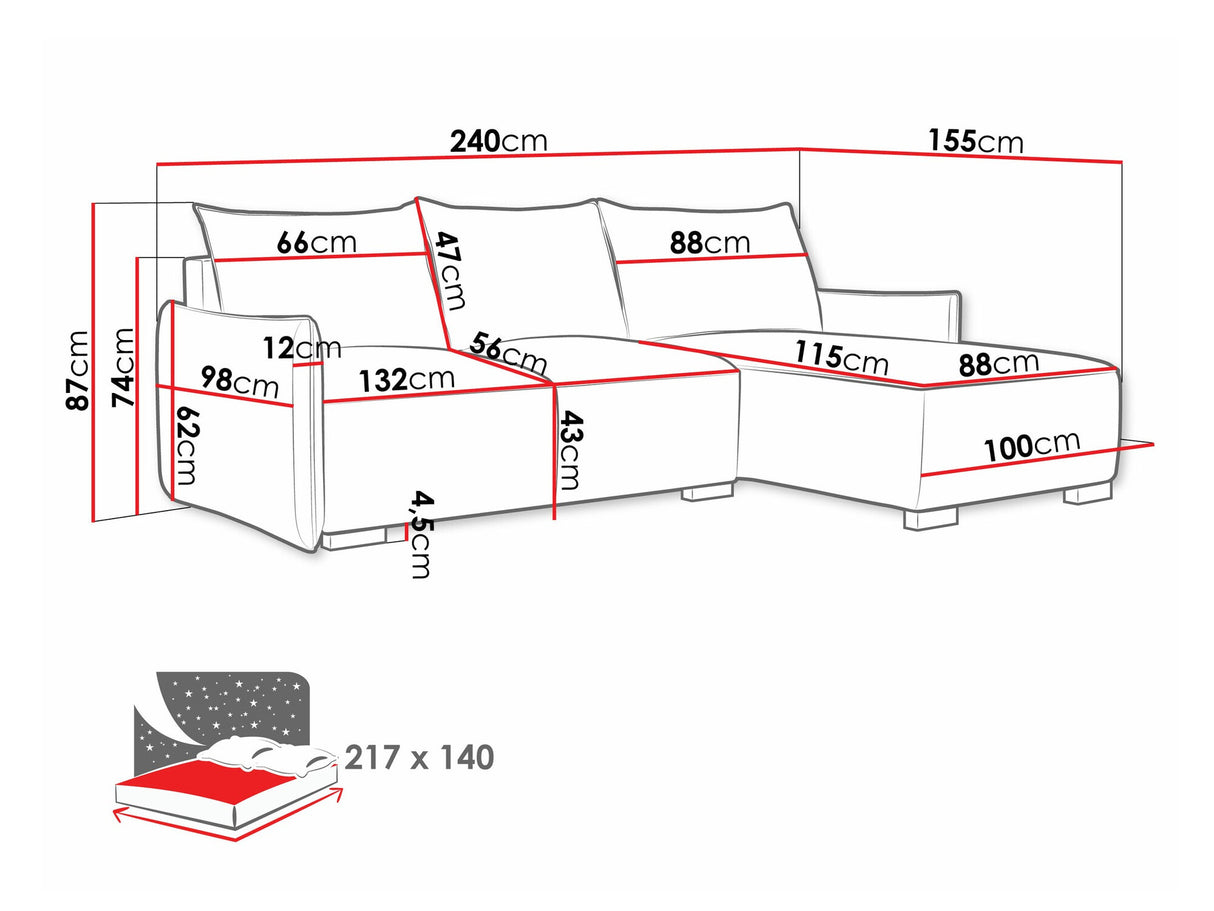 Sarokkanapé Narożnik FOCUS L Uniwersalna, Szín: Soul 8