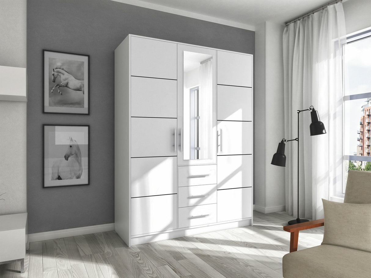 Gardróbszekrény Szafa BALI D3, Szín: Fehér