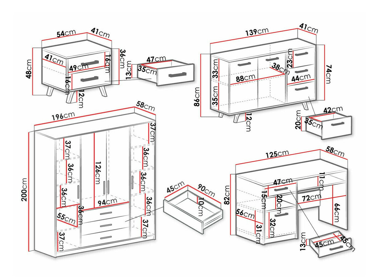 Bútorkészlet Meble BALI I, Szín: Lila