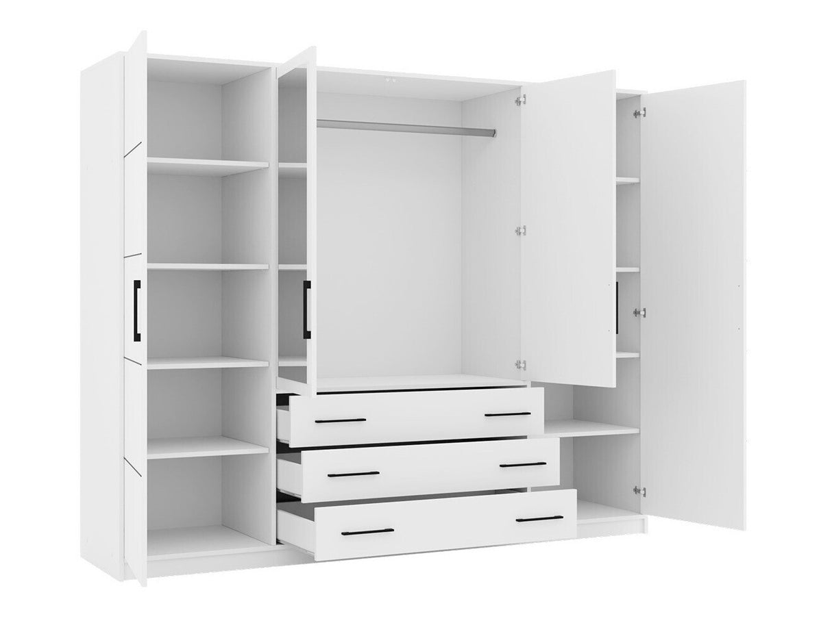 Gardróbszekrény Szafa BALI 240 Biały/lustro, Szekrény: Nem