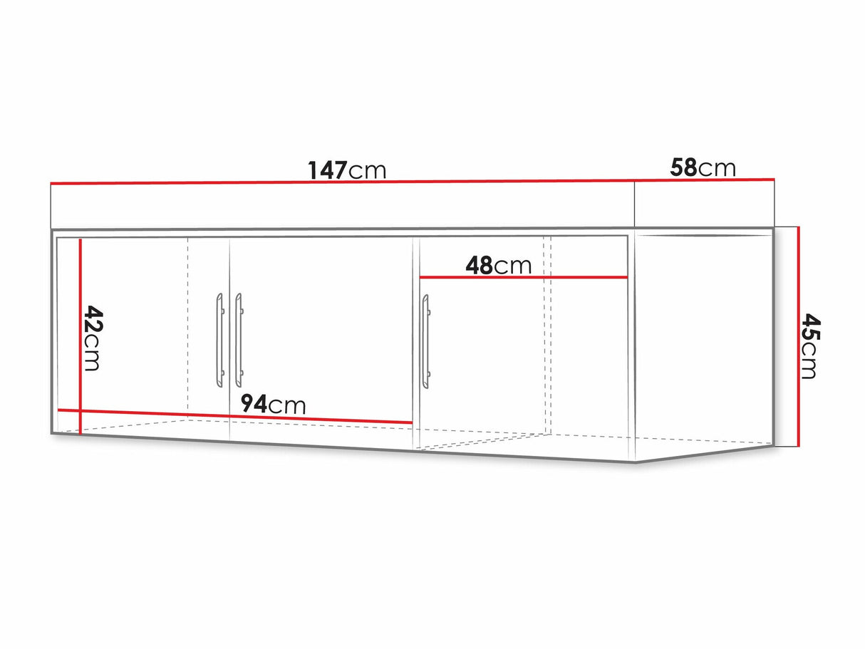 Szekrény Nadstawka BALI D3, Szín: Fehér