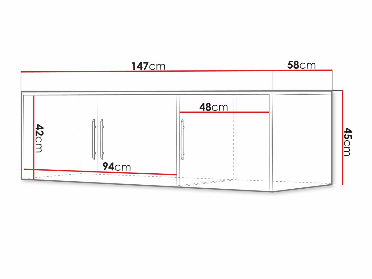 Szekrény Nadstawka BALI D3, Szín: Grafit