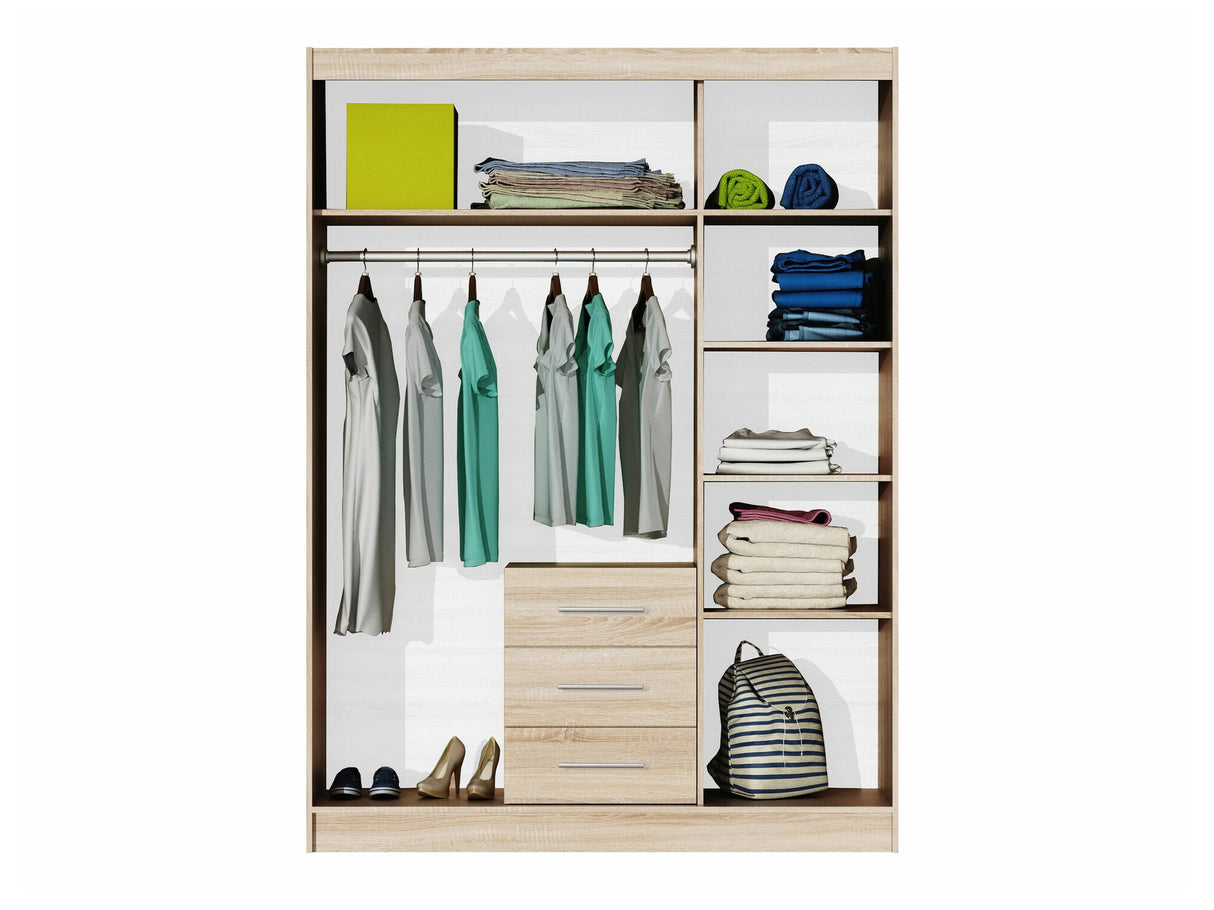 Gardróbszekrény Szafa BALI D3 + nadstawka, Szín: Sonoma tölgy