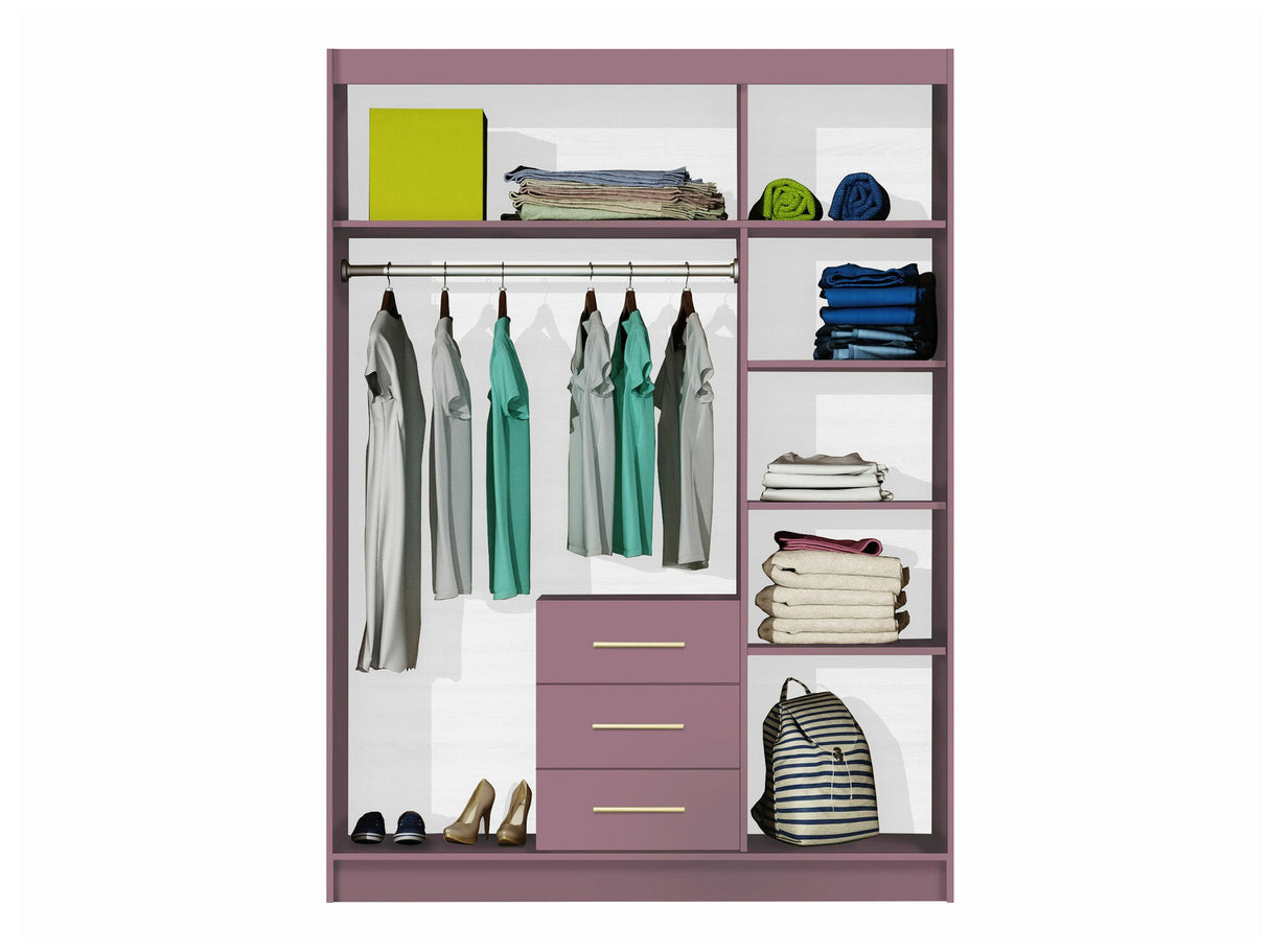 Gardróbszekrény Szafa BALI D3 + nadstawka, Szín: Lila
