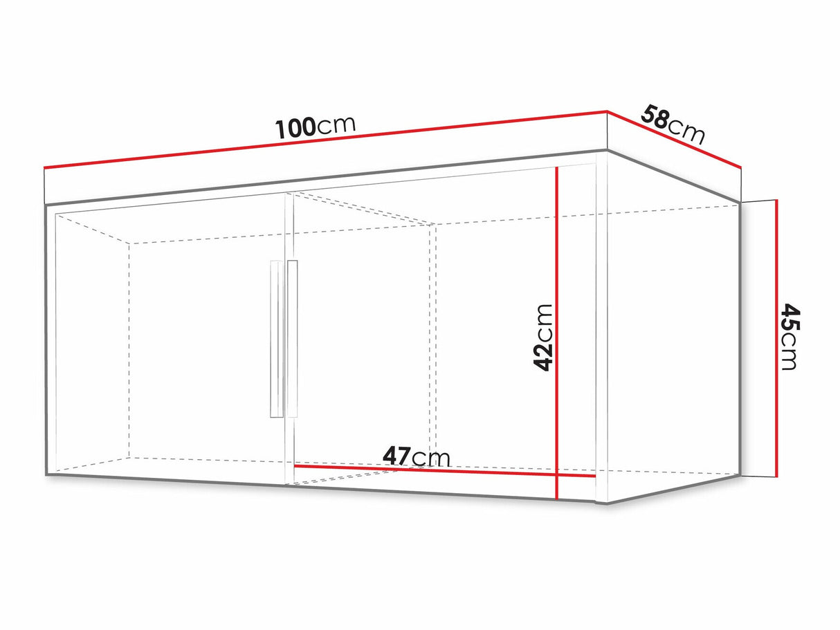 Szekrény Nadstawka BALI LUX D2, Szín: Wotan tölgy + Fekete