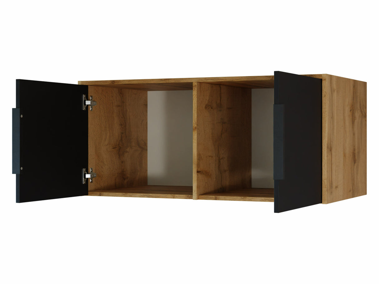 Gardróbszekrény Szafa BALI LUX D2 + nadstawka, Szín: Wotan tölgy + Fekete