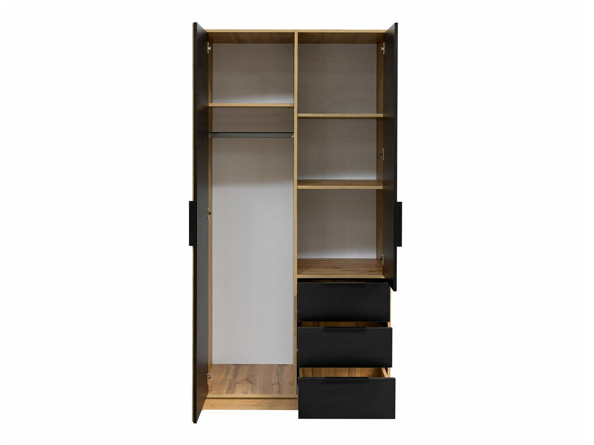 Gardróbszekrény Szafa BALI LUX D2 + nadstawka, Szín: Fehér + Wotan tölgy