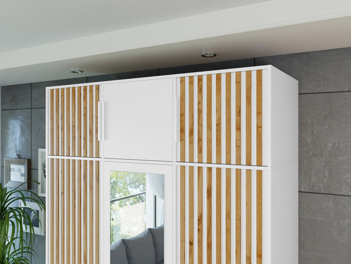 Szekrény Nadstawka BALI LUX D3, Szín: Fehér + Wotan tölgy