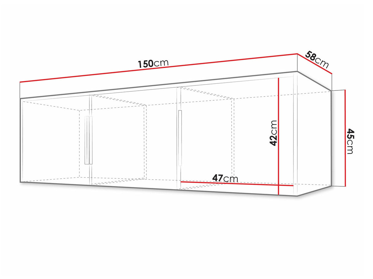 Szekrény Nadstawka BALI LUX D3, Szín: Wotan tölgy + Fekete