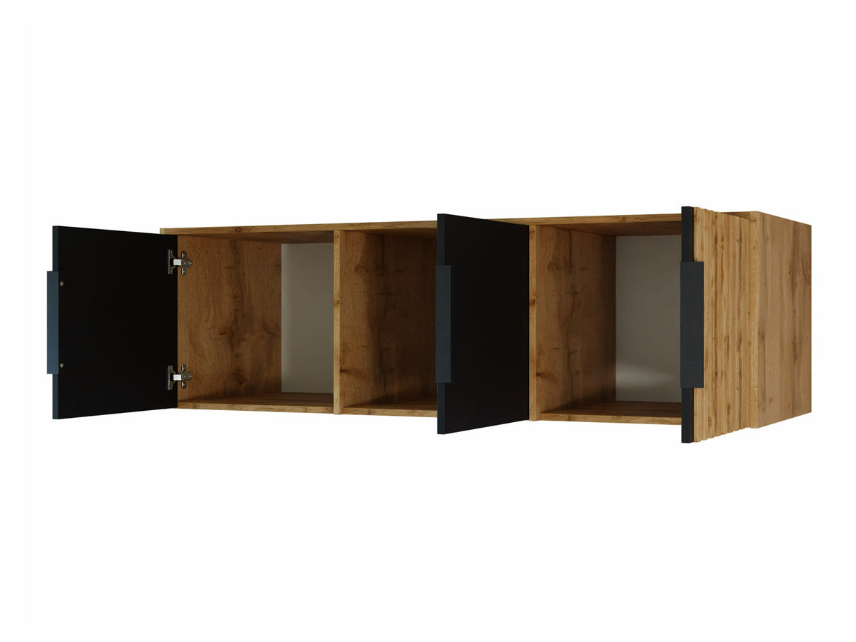 Gardróbszekrény Szafa BALI LUX D3 + nadstawka, Szín: Wotan tölgy + Fekete