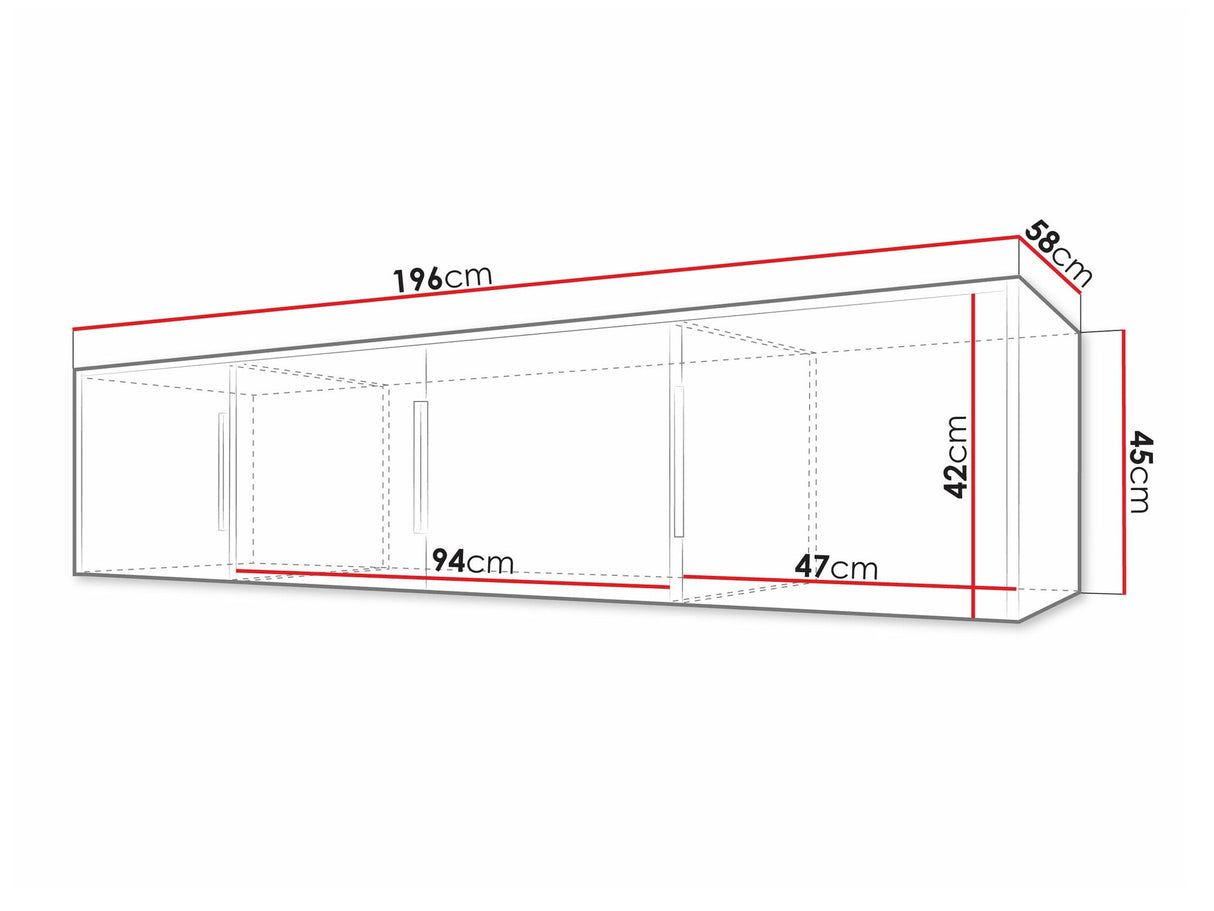 Szekrény Nadstawka BALI LUX D4, Szín: Fehér + Wotan tölgy