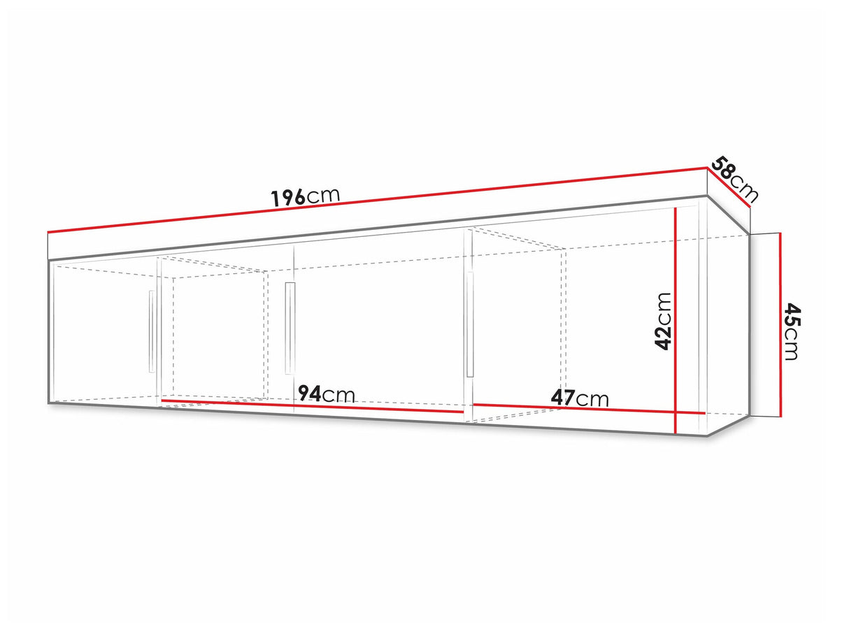 Szekrény Nadstawka BALI LUX D4, Szín: Wotan tölgy + Fekete
