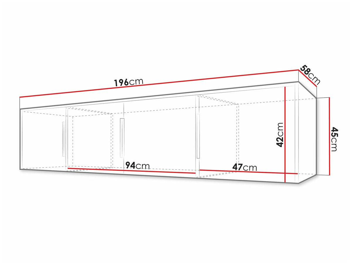 Gardróbszekrény Szafa BALI LUX D4 + nadstawka, Szín: Fehér + Wotan tölgy