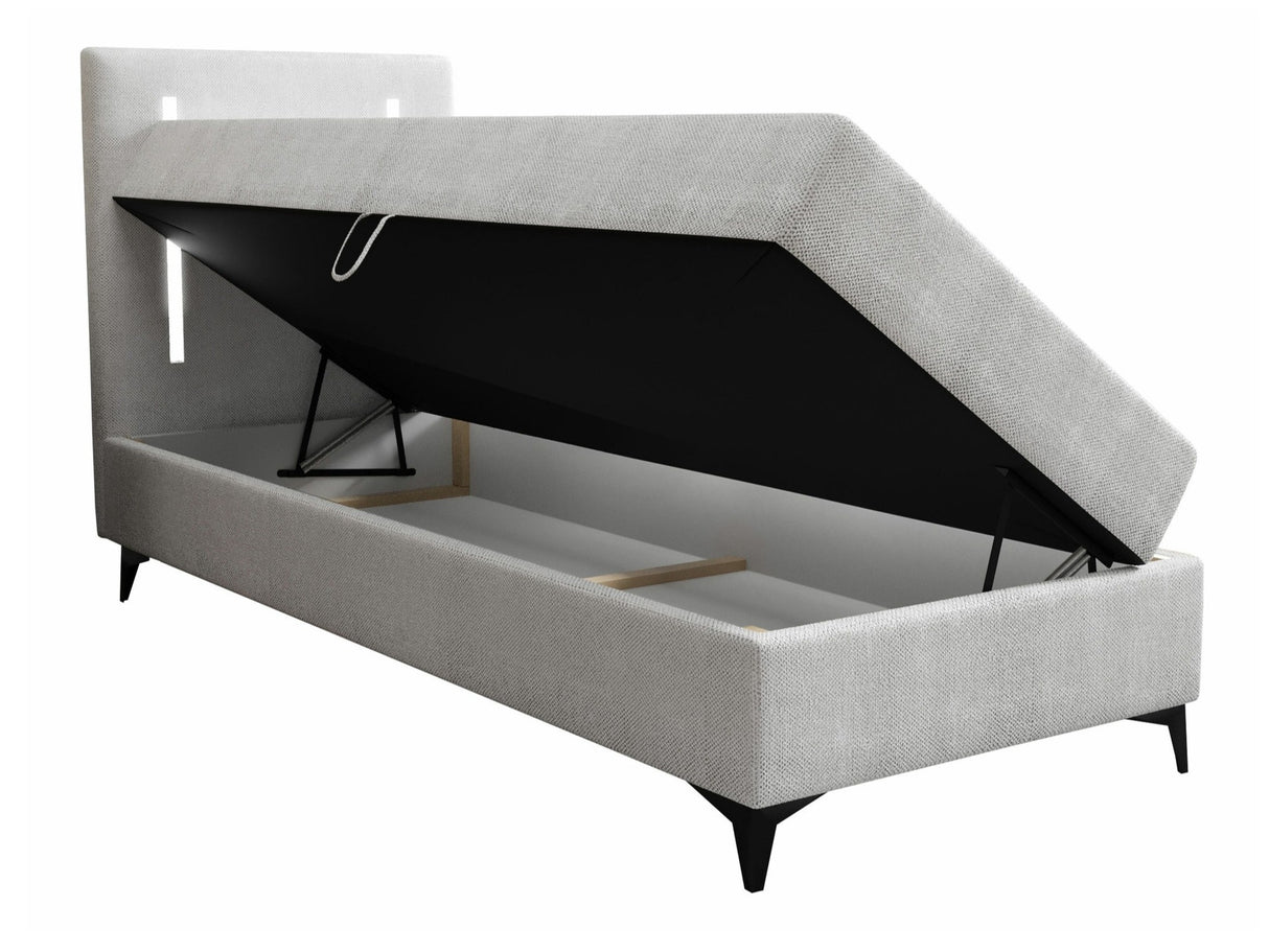 Kontinentális ágy Łóżko kontynentalne ONO z pojemnikiem + TOPPER M, Szín: Manila 02, Alvó felület mérete: 80 x 200 cm, Ágyneműtartó: Bal oldalon