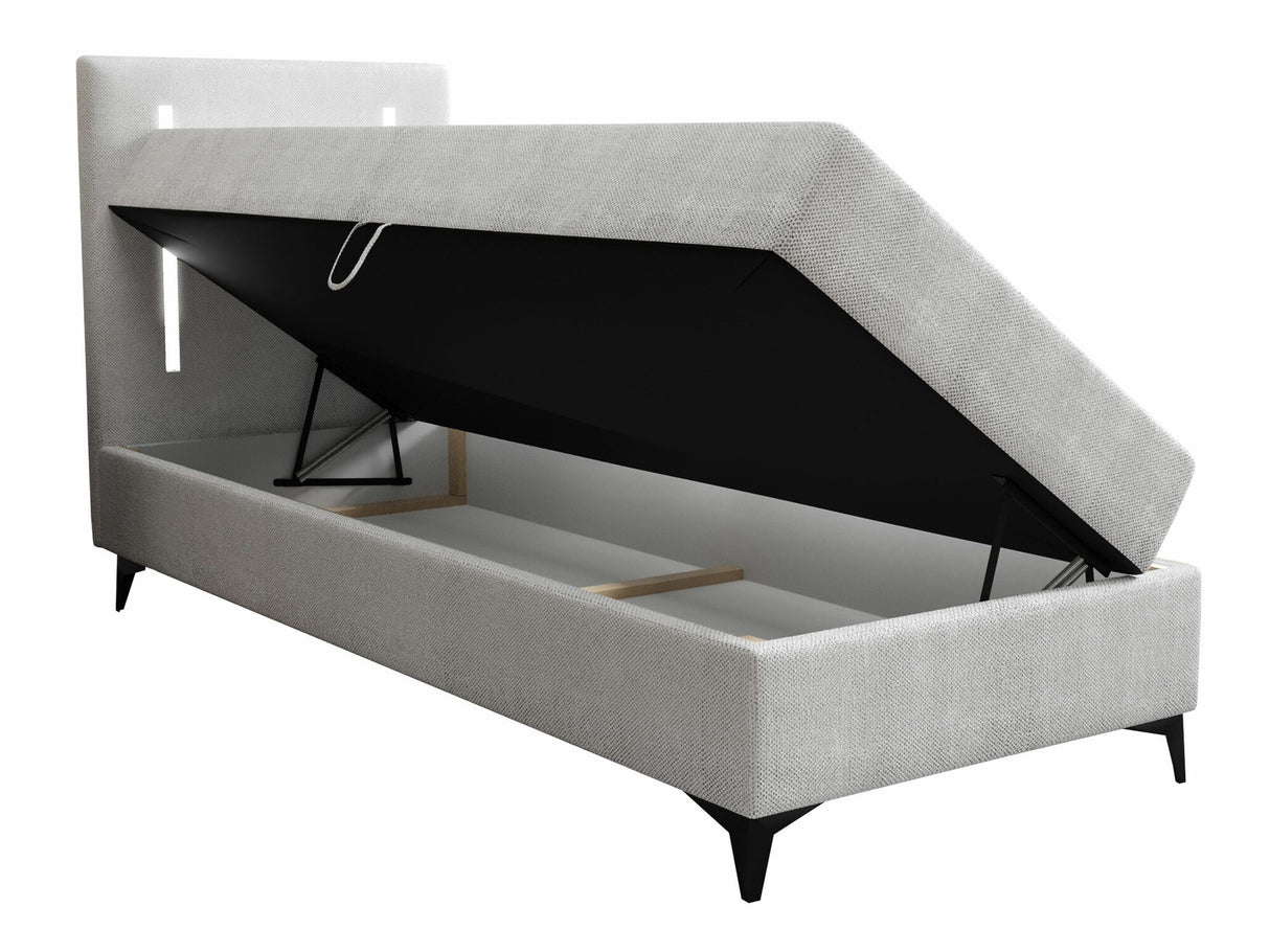 Kontinentális ágy Łóżko kontynentalne ONO z pojemnikiem + TOPPER M, Szín: Manila 14, Alvó felület mérete: 90 x 200 cm, Ágyneműtartó: Bal oldalon