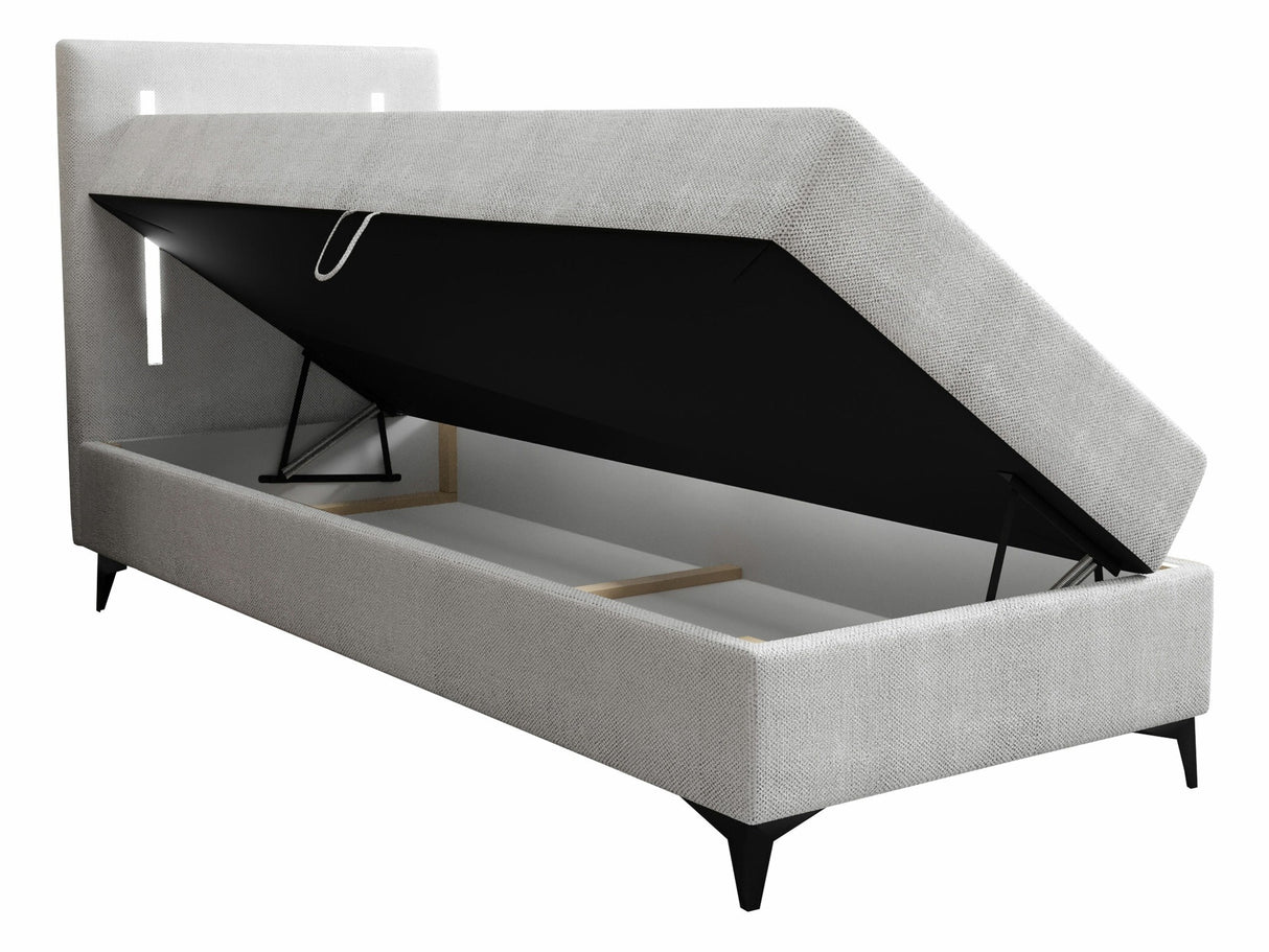 Kontinentális ágy Łóżko kontynentalne ONO z pojemnikiem + TOPPER M, Szín: Manila 16, Alvó felület mérete: 80 x 200 cm, Ágyneműtartó: Bal oldalon