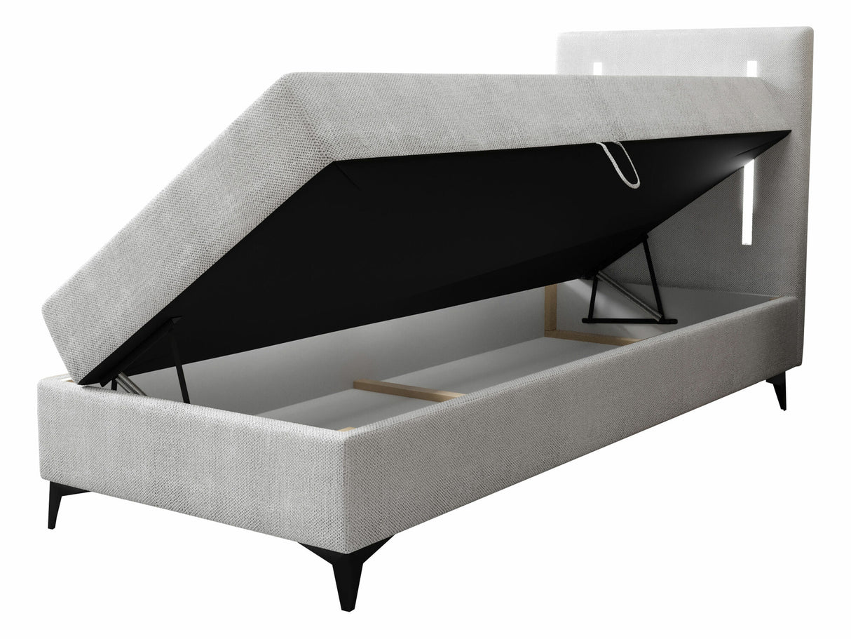 Kontinentális ágy Łóżko kontynentalne ONO z pojemnikiem + TOPPER M, Szín: Manila 37, Alvó felület mérete: 80 x 200 cm, Ágyneműtartó: Jobbra