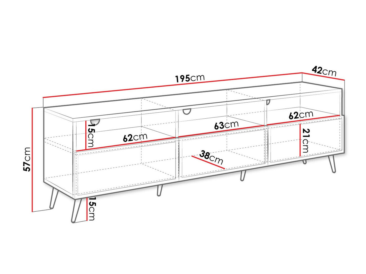 TV-állvány Szafka RTV 3K TEMERRA, Szín: Beige