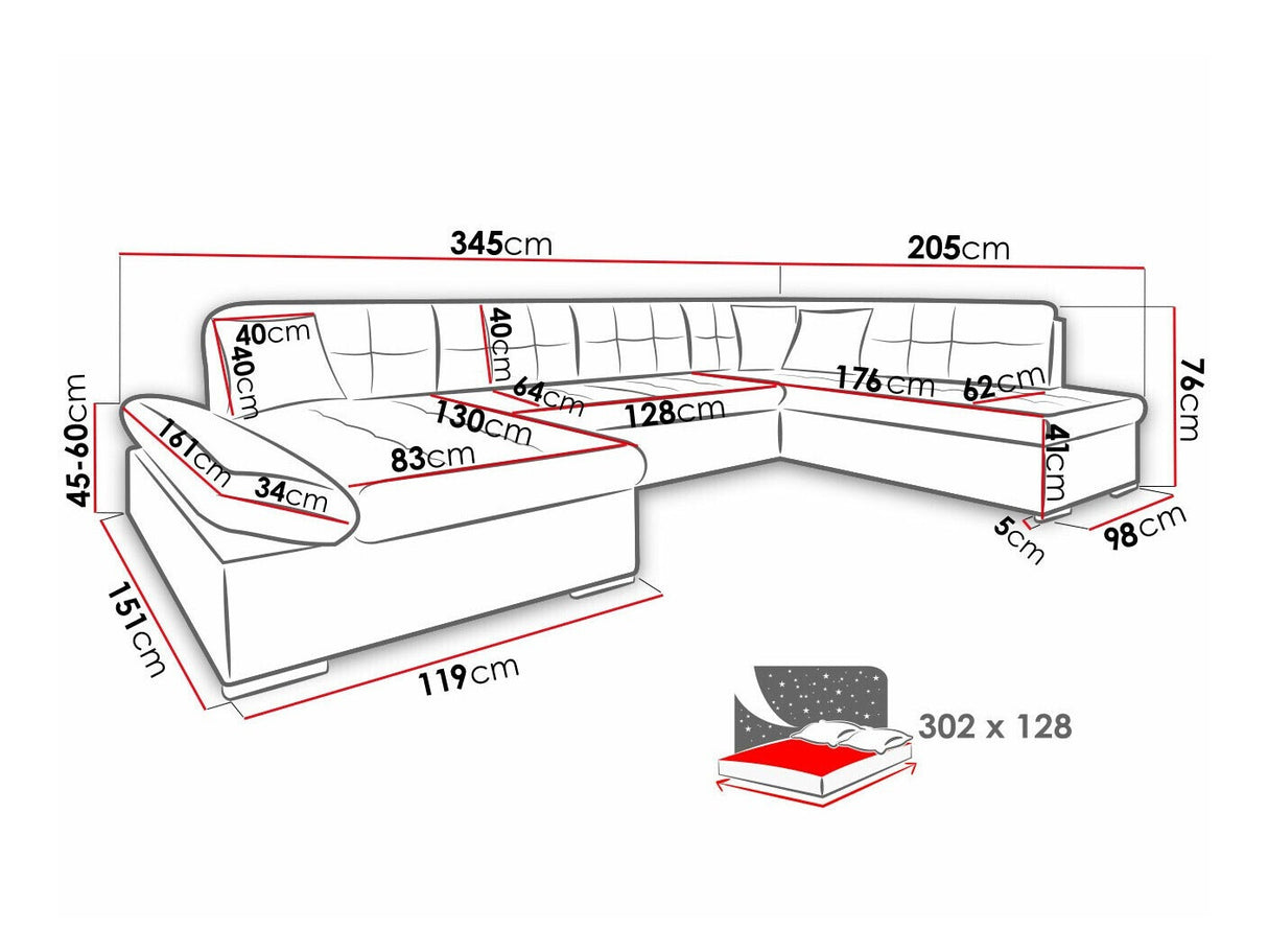 Sarokkanapé Bergen (Genero) Toptextil, Szín: Baloo 2074, Változatok: Balos