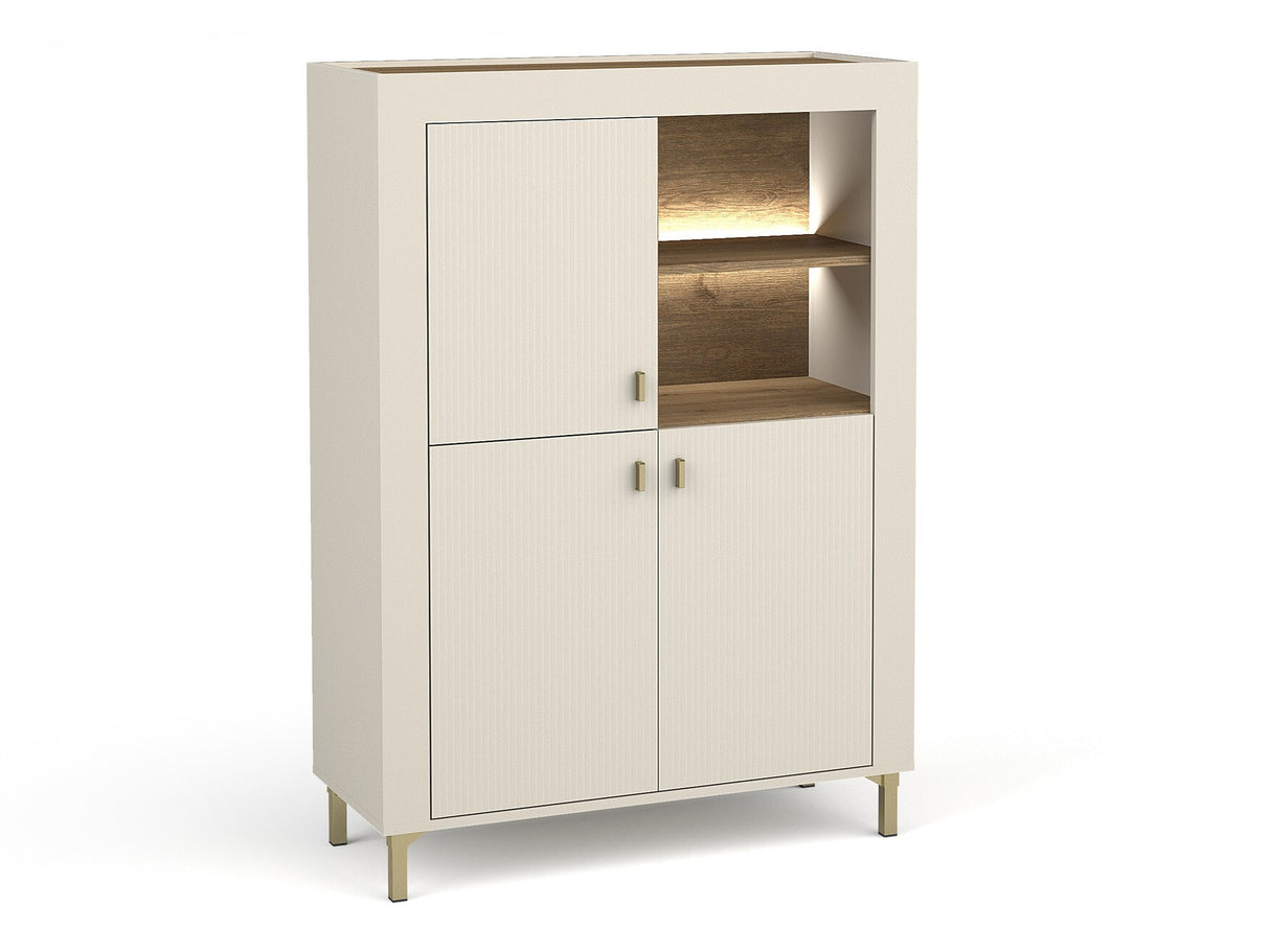 Könyvespolc MOSSA MO5, Szín: Kasmír, Led világítás: Igen