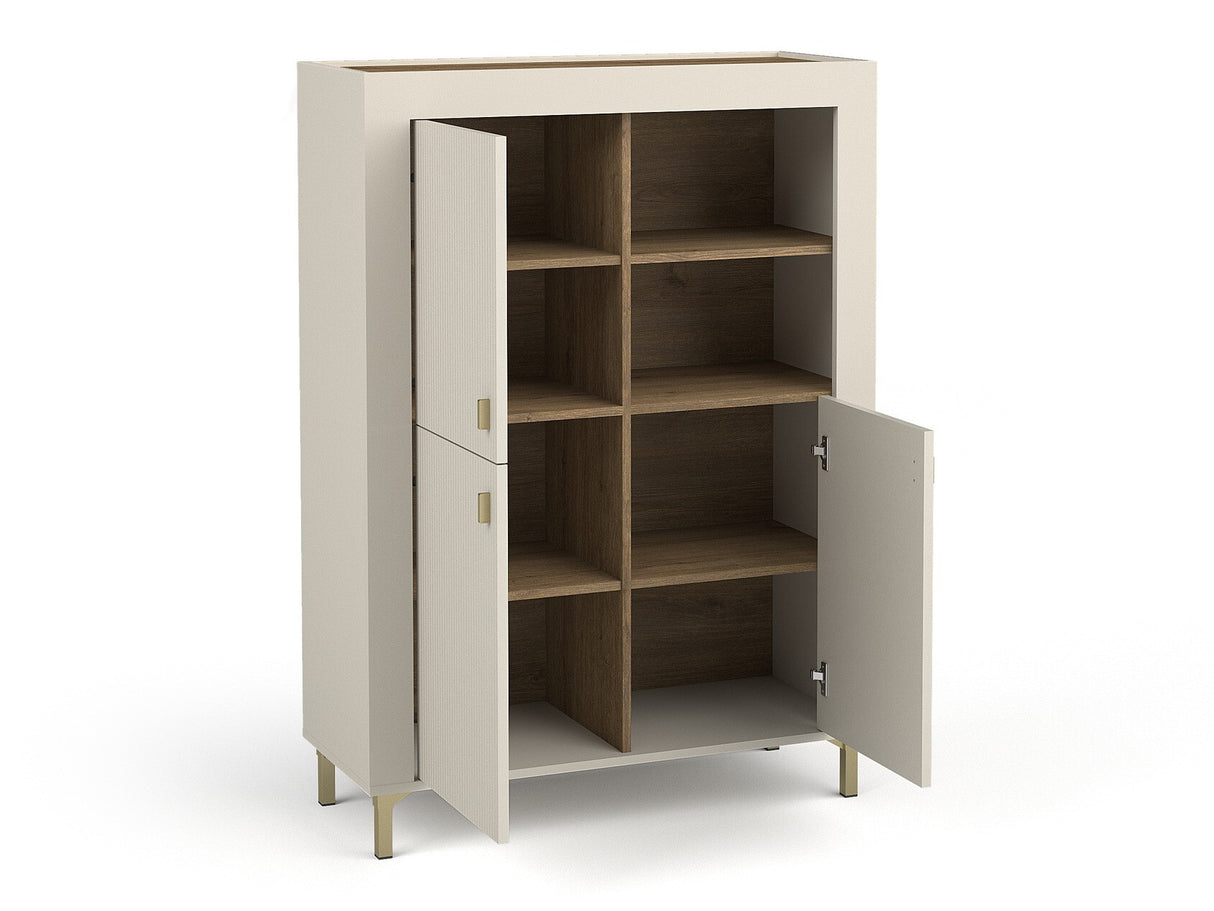 Könyvespolc MOSSA MO5, Szín: Kasmír, Led világítás: Igen