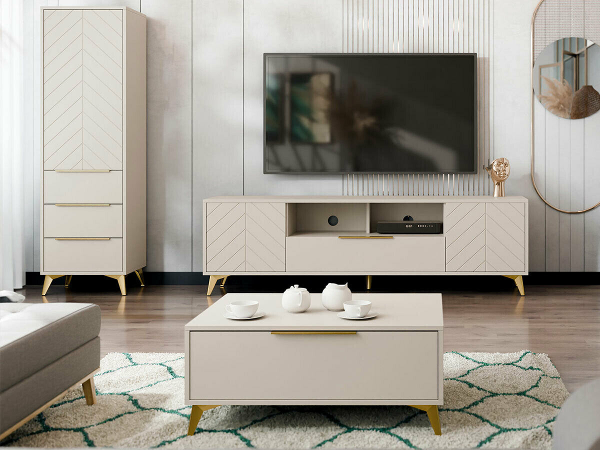 Nappali szett Meble XYLIX I Beż Piaskowy, Komód: Nem