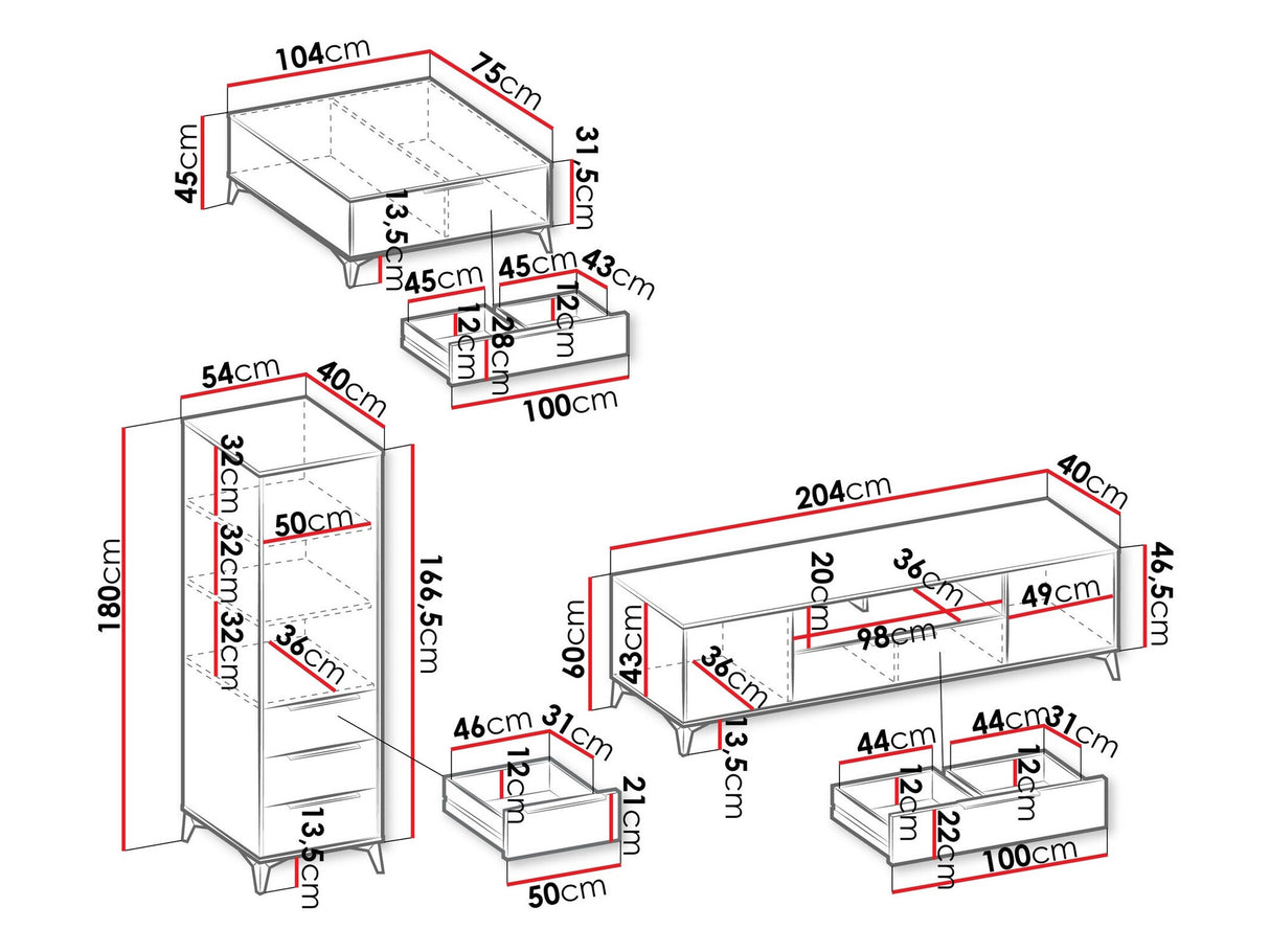 Nappali szett Meble XYLIX I Beż Piaskowy, Komód: Nem