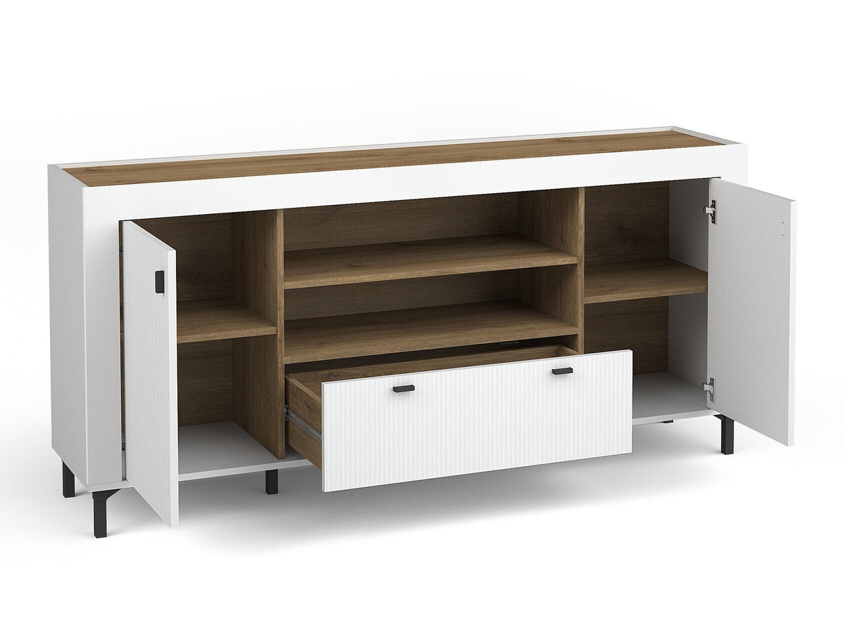 Komód MOSSA MO7, Szín: Matt fehér, Kandalló: Nem