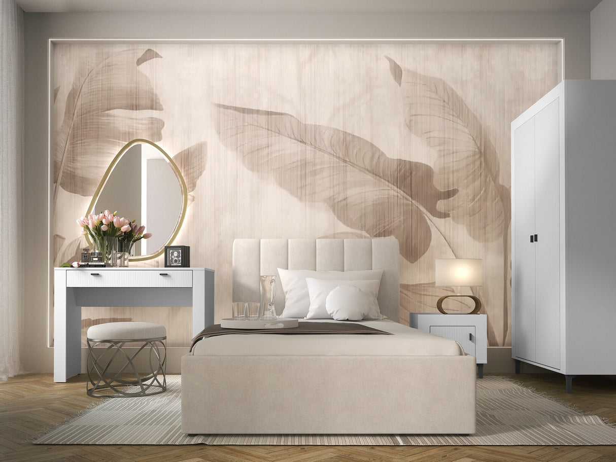 Hálószoba garnitúra Mossa, Szín: Matt fehér + Beige