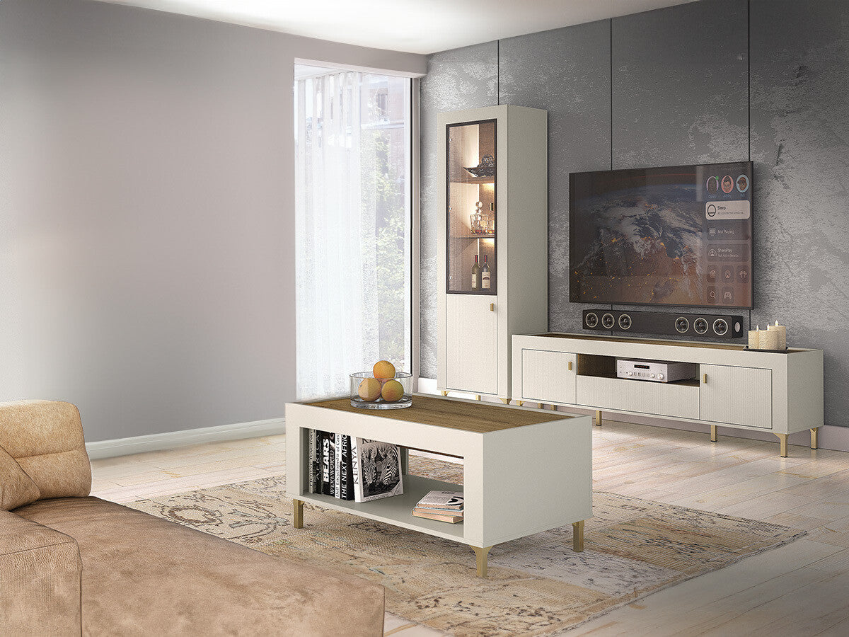 Nappali szett Mossa, Szín: Kasmír, Komód: Nem, Led világítás: Igen