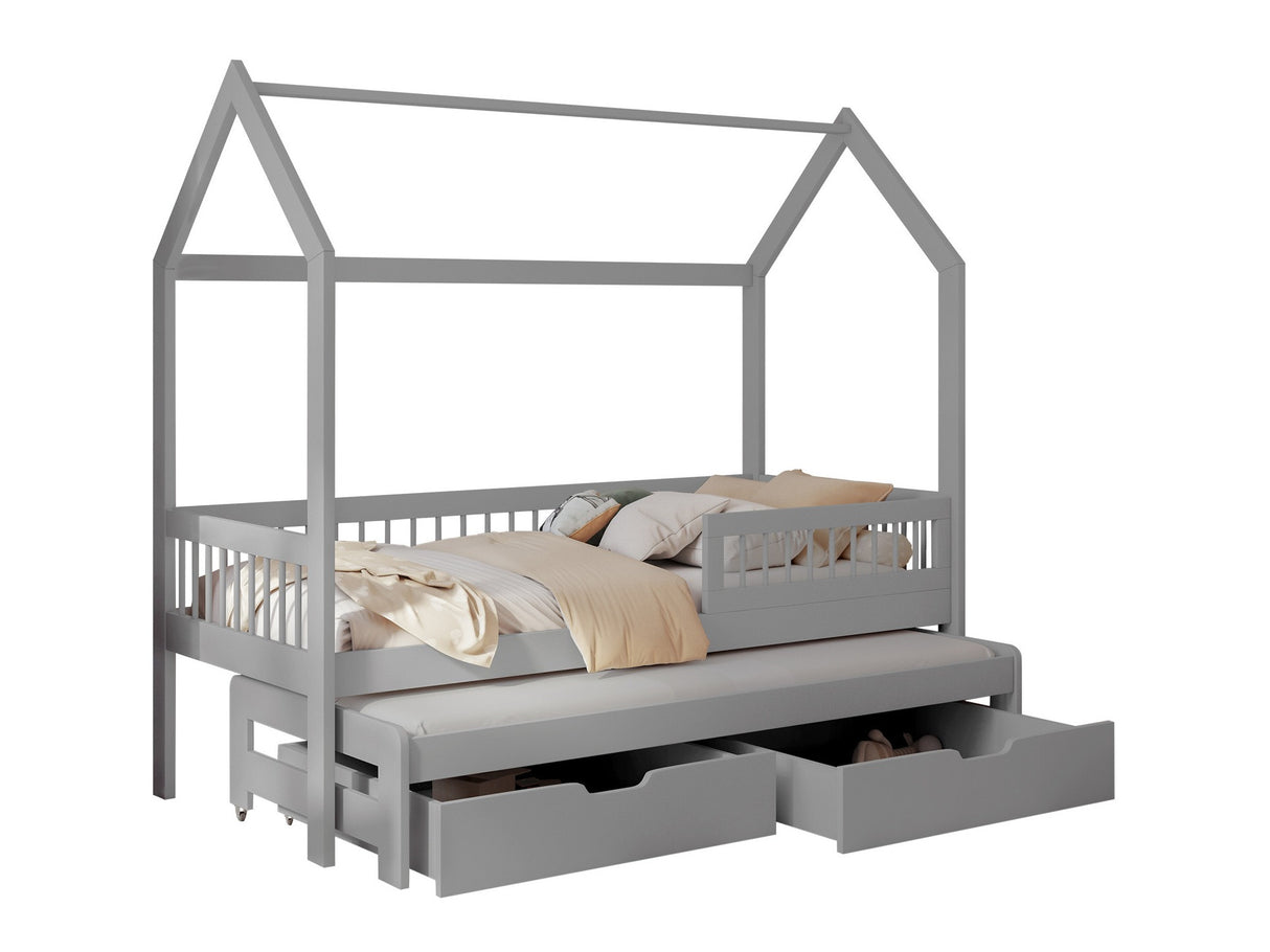 Ágy Łóżko ASHER, Szín: Szürke, Alvó felület mérete: 90 x 200 cm