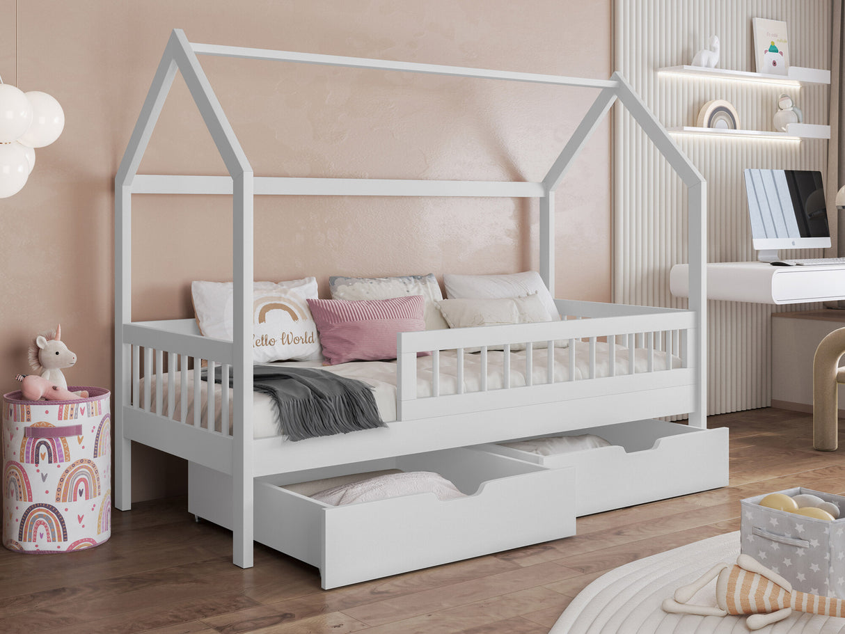 Ágy Łóżko GAJA, Szín: Fehér, Alvó felület mérete: 80 x 180 cm