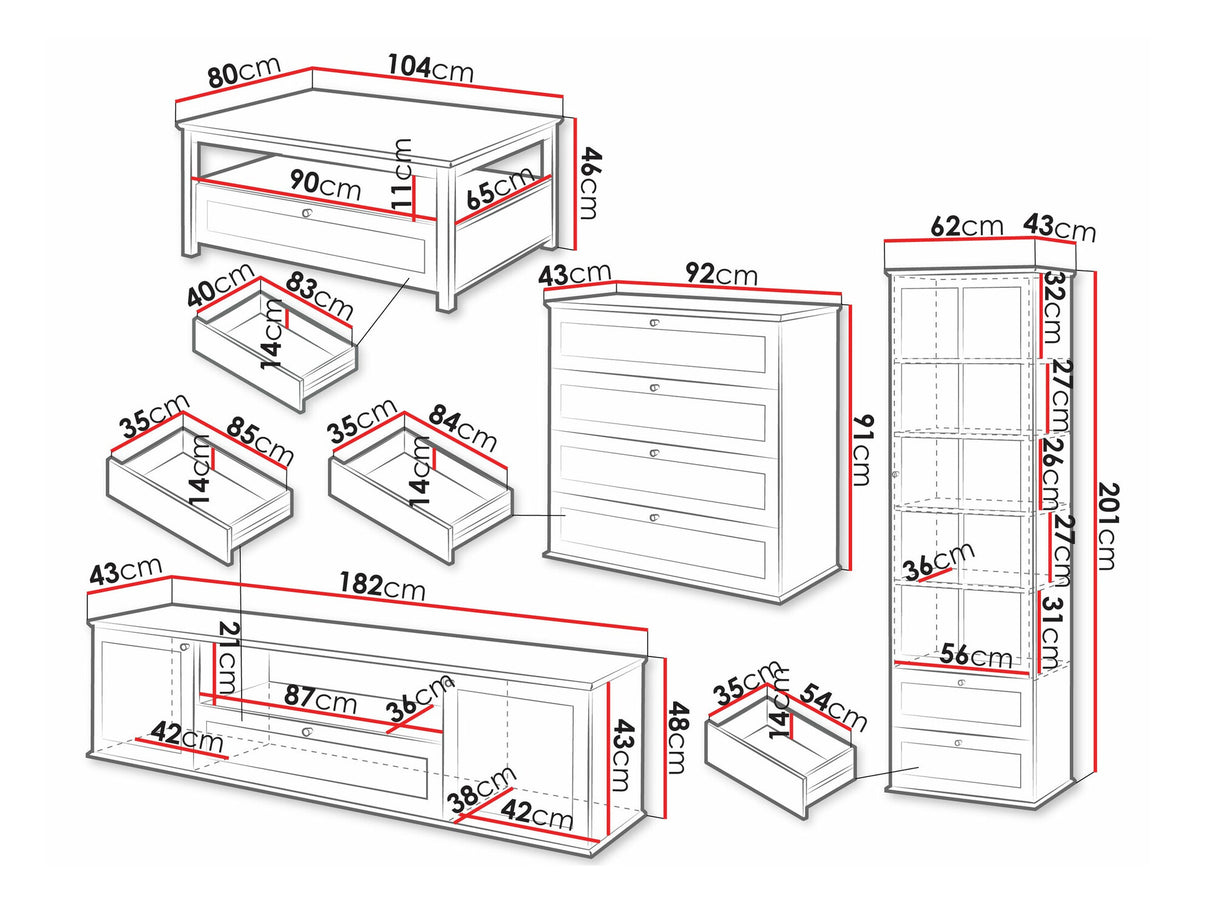 Nappali szett Meble GACORIS II, Dohányzóasztal: Igen